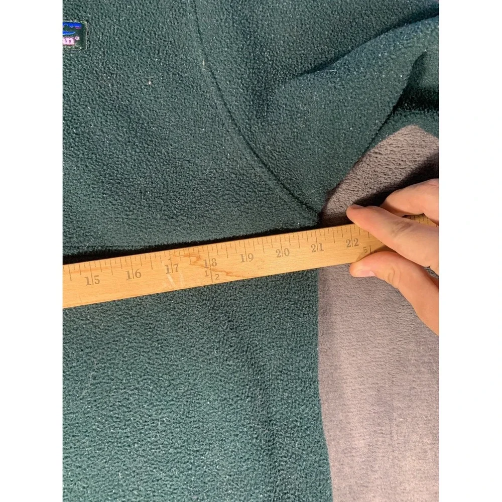 Vintage L.L. Bean Synchilla Snap-T Fleece Jacket Full Zip 90s Green Mens M L - Picture 5 of 6